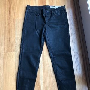 AllSaints Spitalfields Coated Black Skinny Jeans